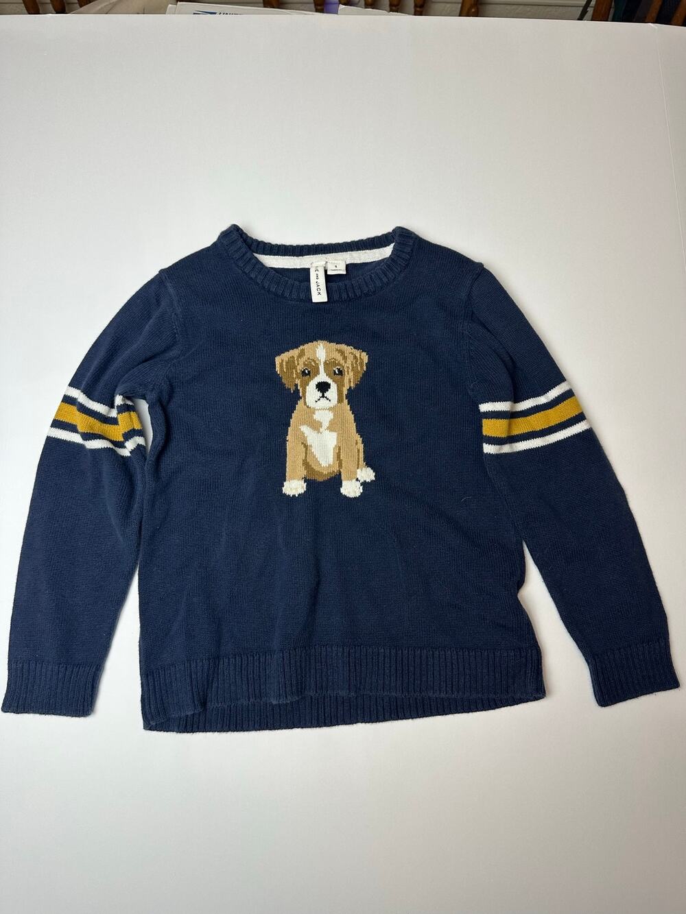 Janie and Jack Dog Graphic
Knit Sweater  size 5